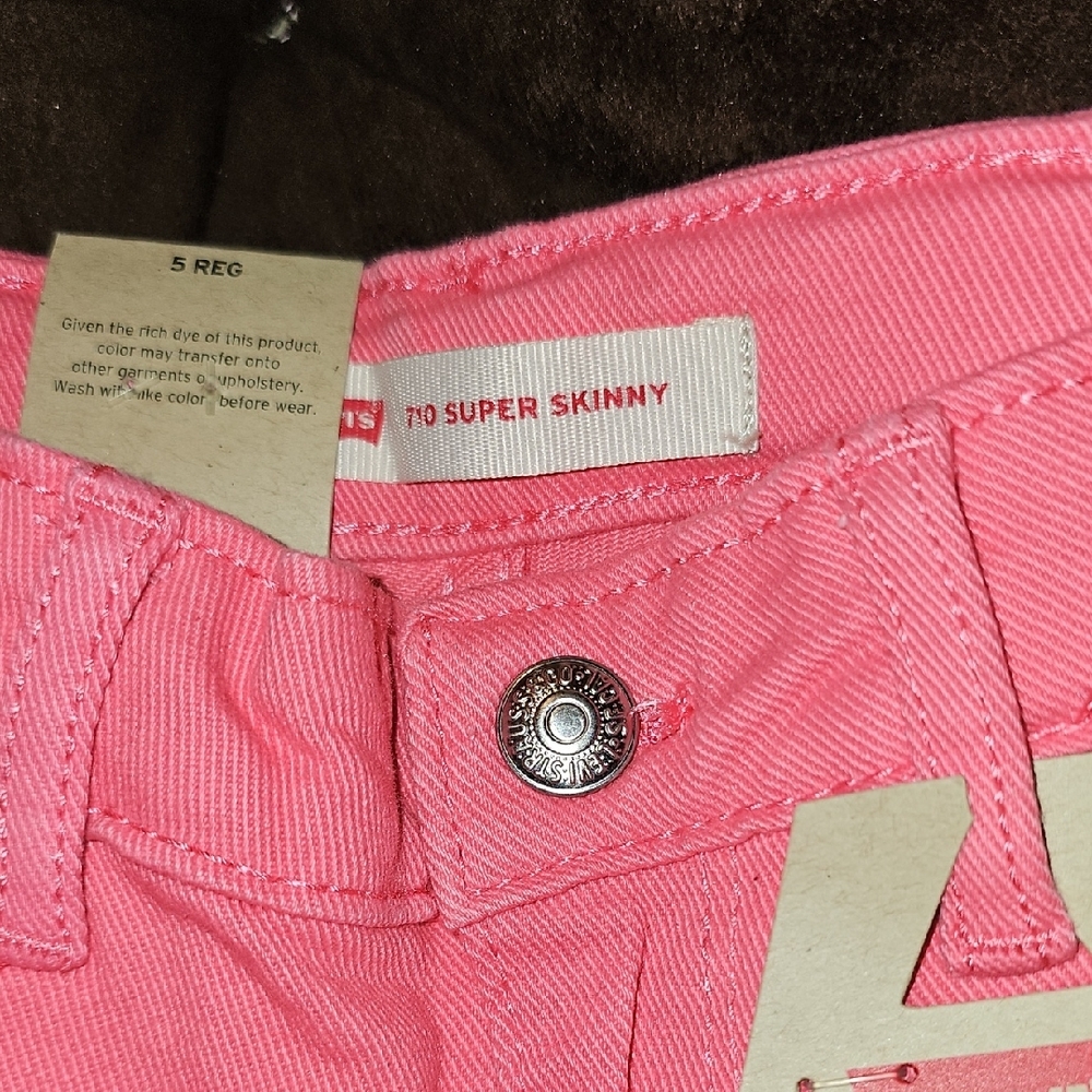 Levi's Pink Slim Fit Jeans Vibrant Denim - Picture 2 of 7